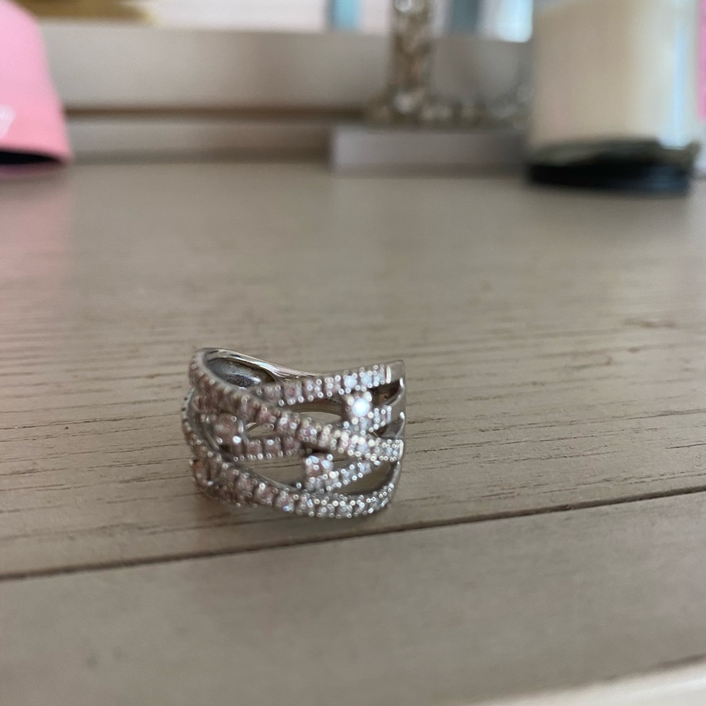 14k White Gold Fashion Diamond Ring size 7